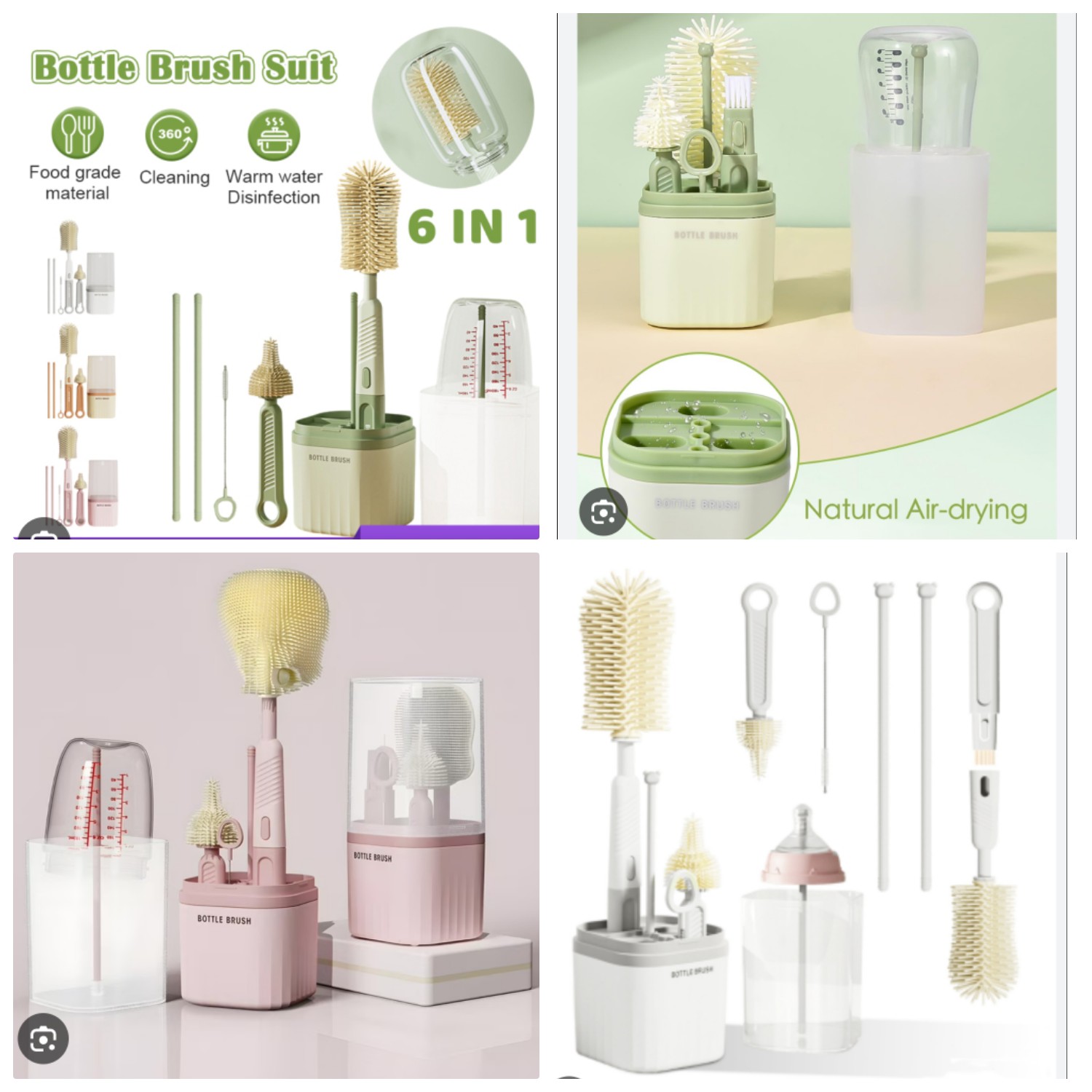 6 in1 nursing bottle cleaning brush